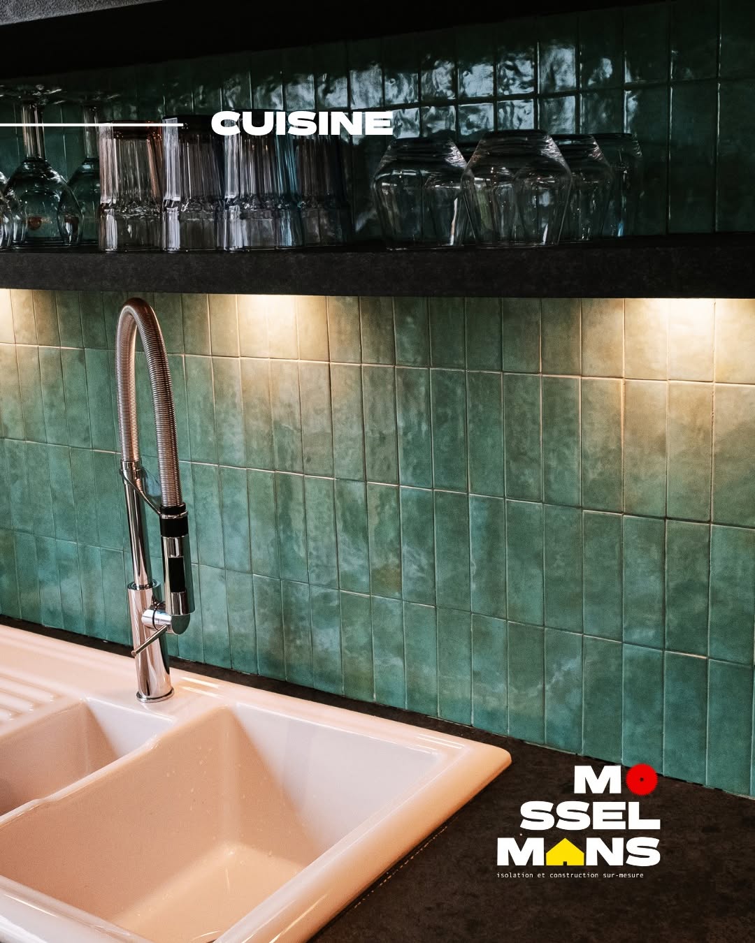 Cuisine zellige vert